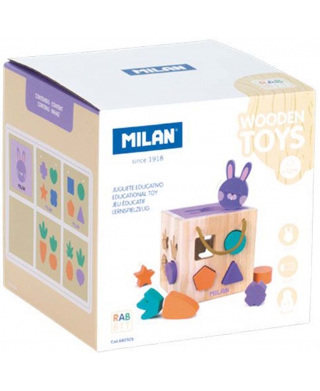 Koka attīstošā rotaļlieta-kubs MILAN Trusītis