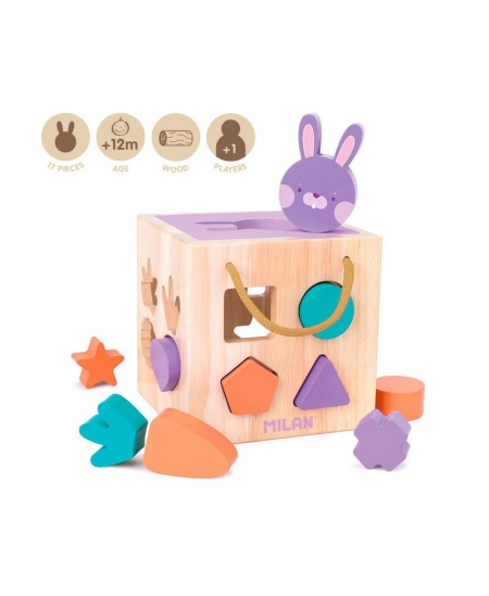 Koka attīstošā rotaļlieta-kubs MILAN Trusītis