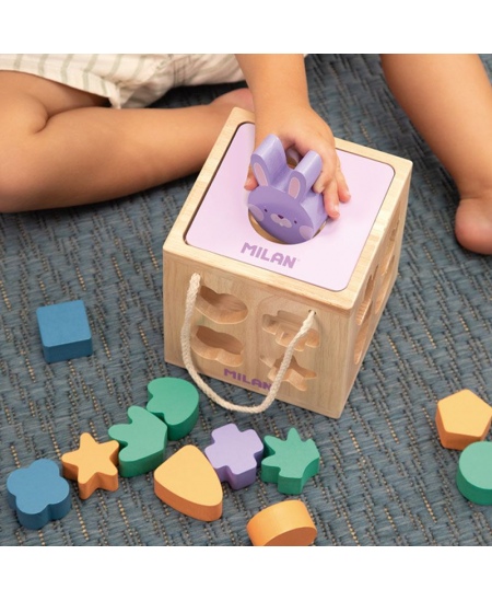 Koka attīstošā rotaļlieta-kubs MILAN Trusītis