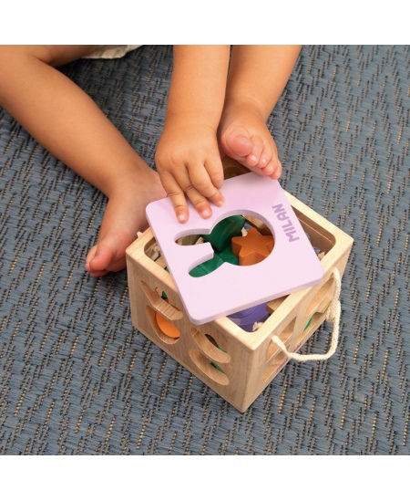 Koka attīstošā rotaļlieta-kubs MILAN Trusītis