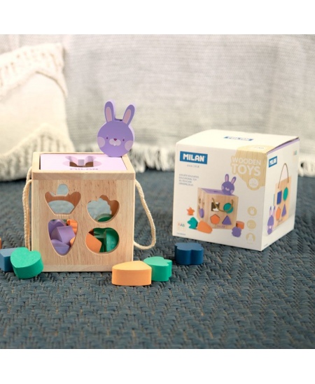 Koka attīstošā rotaļlieta-kubs MILAN Trusītis