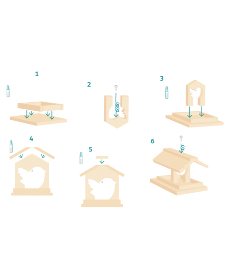 Koka saliekamā putnu barotava SODERTEX