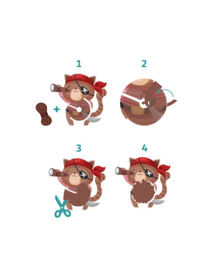 Bumbuļu izgatavošana Mazie pirāti SODERTEX, 6 gab.