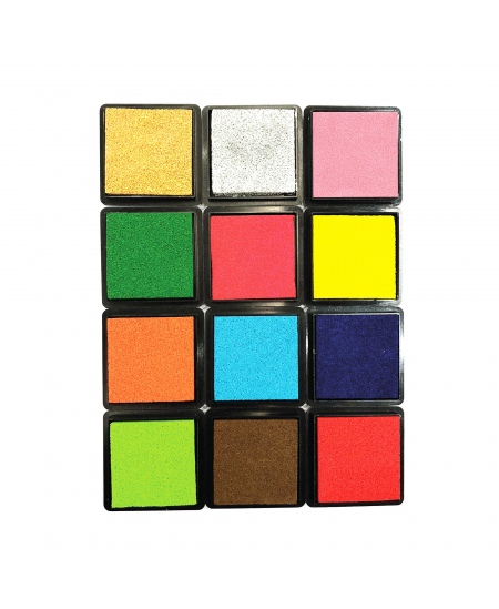 Dažādu krāsu tinte zīmogiem SODERTEX, 12 krāsas