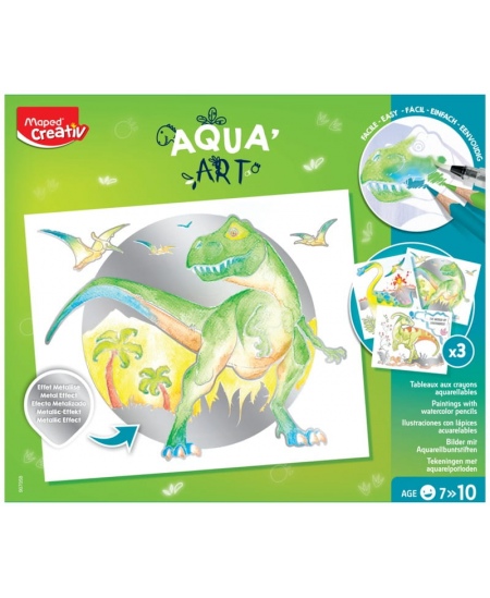 Plakāta zīmēšanas komplekts MAPED Aqua Art Dinosaurus