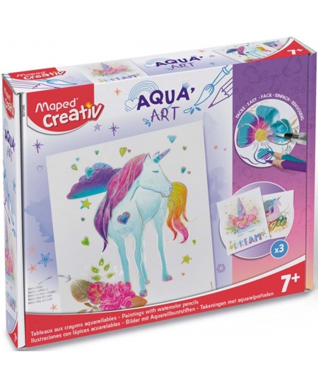 Plakāta zīmēšanas komplekts MAPED Aqua Art Unicorns
