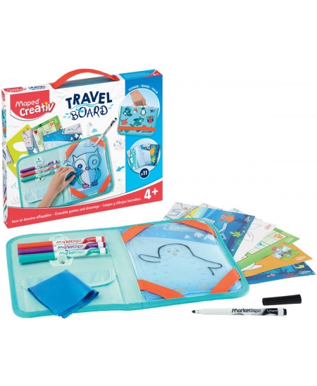 Ceļojumu nodzēšamā zīmēšanas tāfele MAPED Animals
