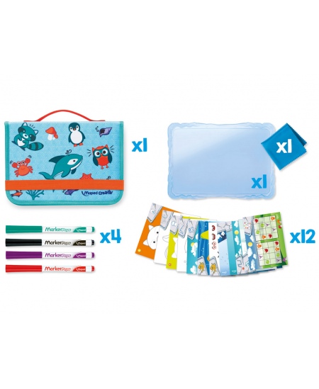 Ceļojumu nodzēšamā zīmēšanas tāfele MAPED Animals