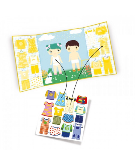 Atkārtoti lietojamu uzlīmju komplekts ar pamatni DJECO Drēbes