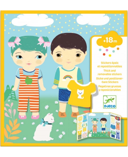 Atkārtoti lietojamu uzlīmju komplekts ar pamatni DJECO Drēbes