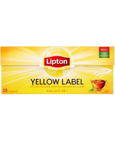 Melnā tēja LIPTON Yellow Label, 25 gab.