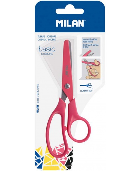 Šķēres MILAN, rozā, 13.4 cm