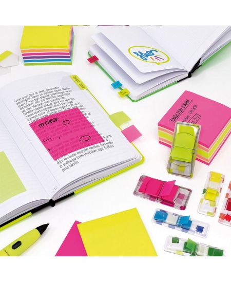 Pašlīmējošie indeksi MILAN, 45x12 mm, plastmasas, 140 gab.