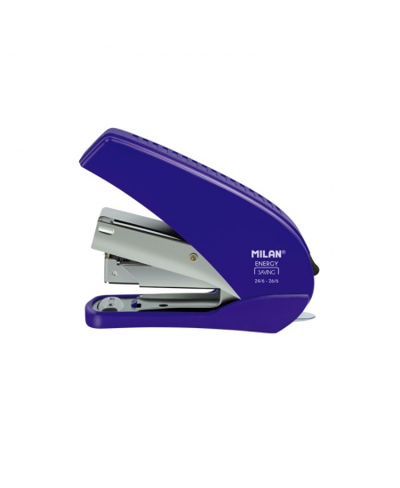 Enerģiju taupošs kompakts skavotājs ar skavām MILAN Acid, līdz 20 lapām, zils