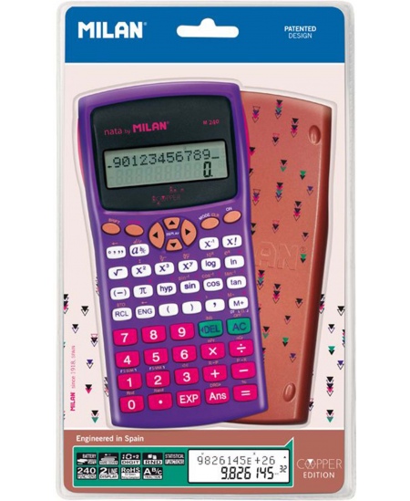Skolas kalkulators MILAN Copper M240, 12 zīmes, violetā krāsā