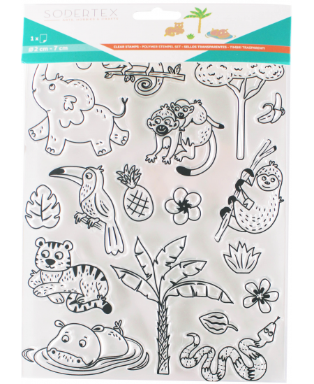 Caurspīdīgi līmzīmogi SODERTEX Jungle, 18 dizaini