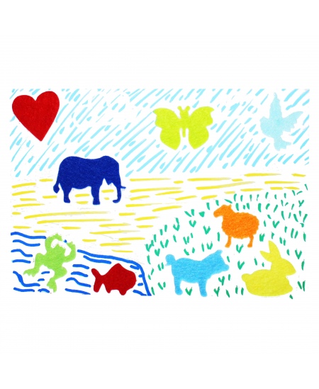 Filca uzlīmes dekorēšanai SODERTEX Dzīvnieki, dažādas krāsas, 150 gab.