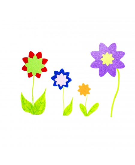 Filca uzlīmes dekorēšanai SODERTEX Ziedi, dažādas krāsas, 150 gab.