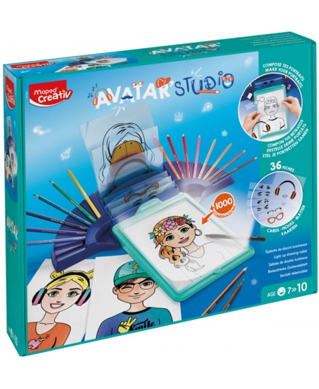 Krāsošanas komplekts ar gaismas kasti Maped Creativ Avatar Studio