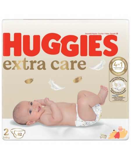 Autiņbiksītes HUGGIES Extra Care Newborn, 2. izmērs, 3-6 kg, 82 gab.