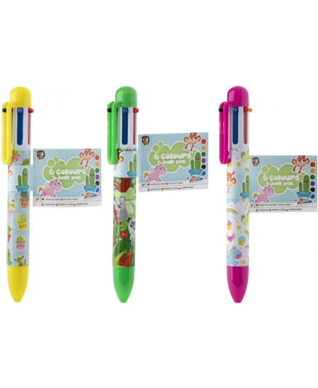 Sešu krāsu automātiska lodīšu pildspalva GRAFIX