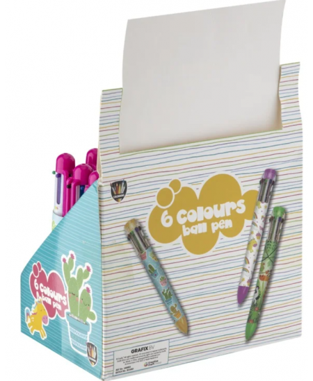 Sešu krāsu automātiska lodīšu pildspalva GRAFIX
