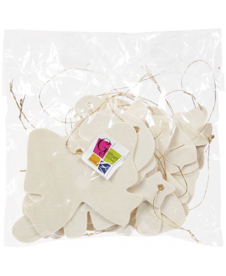 Koka eglītes rotājumu komplekts dekorēšanai GRAINE CREATIVE, 12 gab.