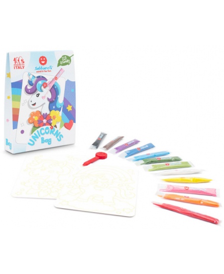 Smilšu zīmēšanas komplekts maisiņā SABBIARELLI Vienradži