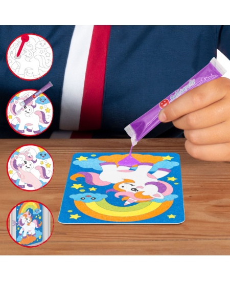 Smilšu zīmēšanas komplekts maisiņā SABBIARELLI Vienradži