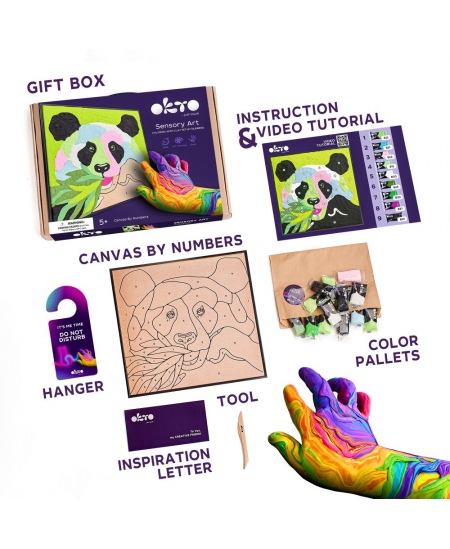3D krāsošanas ar mālu komplekts OKTO Panda, 30x30 cm