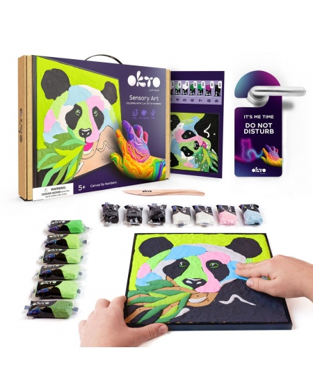3D krāsošanas ar mālu komplekts OKTO Panda, 30x30 cm