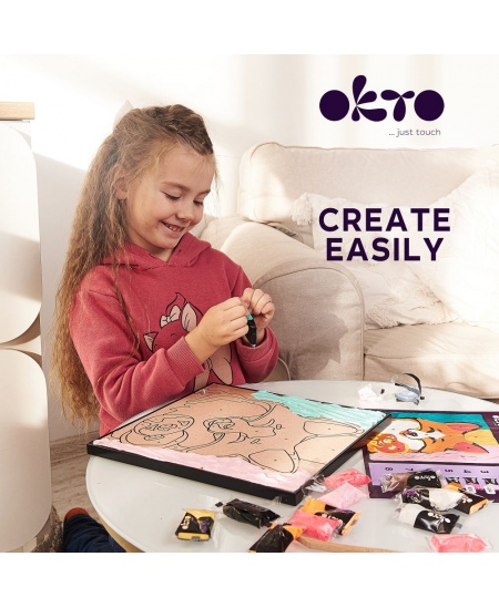 3D krāsošanas ar mālu komplekts OKTO Lapsa, 30x30 cm