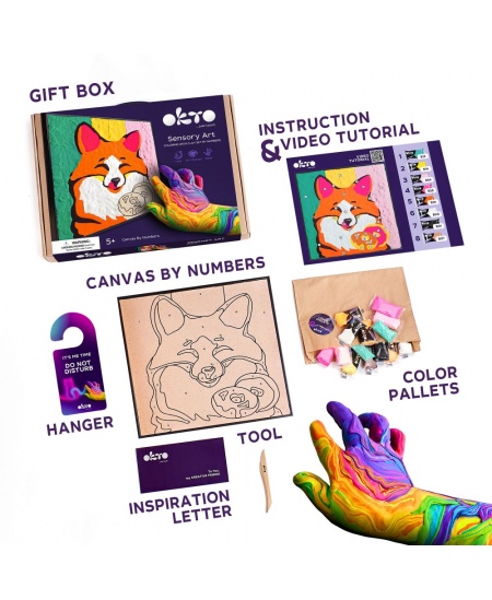 3D krāsošanas ar mālu komplekts OKTO Lapsa, 30x30 cm