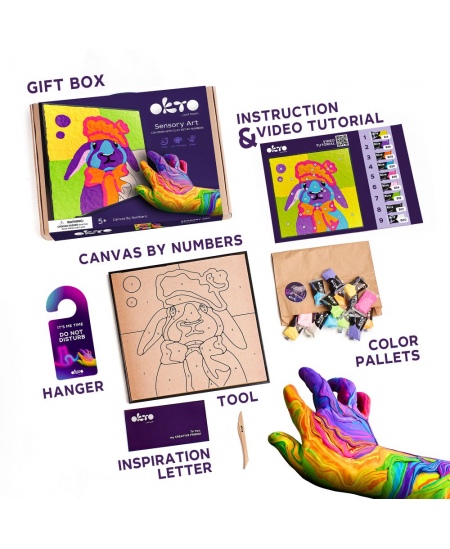 3D krāsošanas ar mālu komplekts OKTO Trusis, 30x30 cm