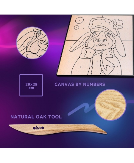 3D krāsošanas ar mālu komplekts OKTO Trusis, 30x30 cm