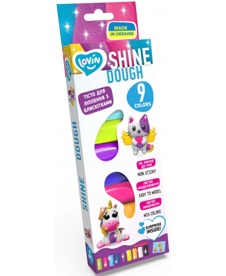 Spīdošs plastilīns OKTO Lovin Modeling, 9 krāsas