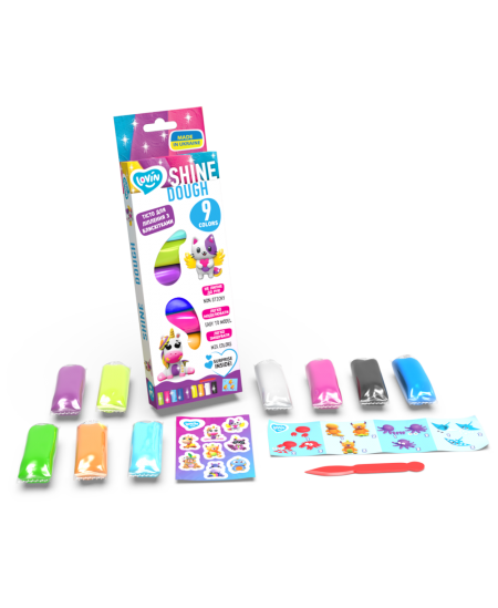 Spīdošs plastilīns OKTO Lovin Modeling, 9 krāsas