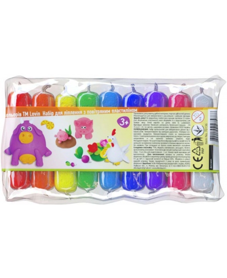 Lēkājošs plastilīns OKTO Lovin Modeling, 9 krāsas