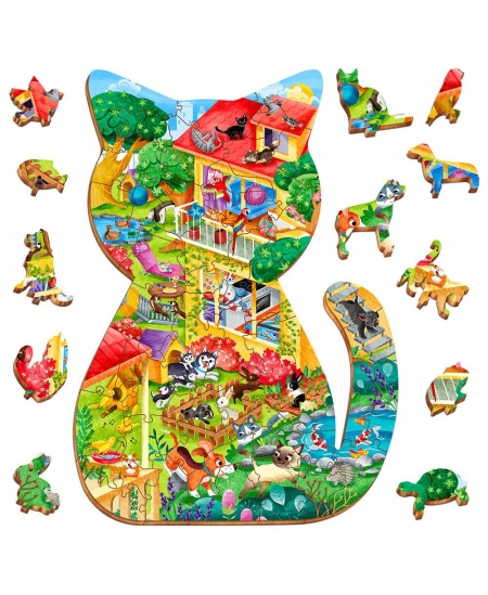 Koka puzle LUDATTICA Mājdzīvnieki, 48 detaļas