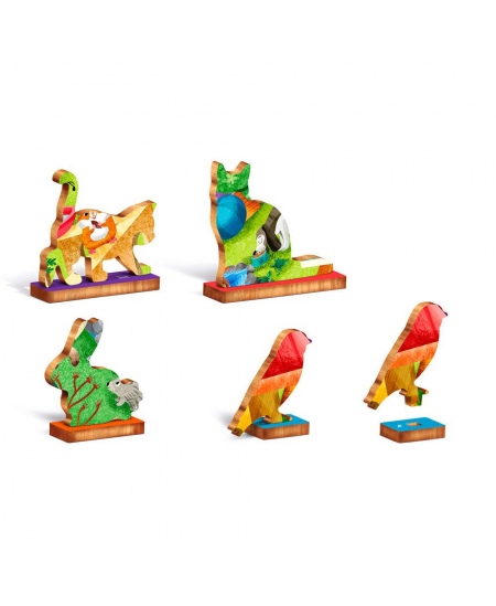 Koka puzle LUDATTICA Mājdzīvnieki, 48 detaļas