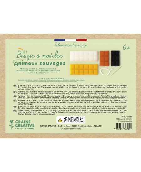 Sveču izgatavošanas komplekts GRAINE CREATIVE Savvaļas dzīvnieki