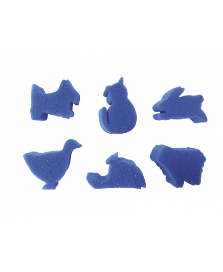 Sūkļa zīmogi krāsošanai GRAINE CREATIVE Mājdzīvnieki, 50x50 mm, 6 gab.