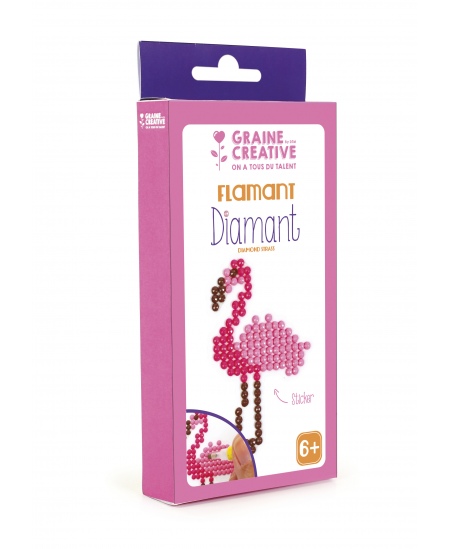 Dimantu mozaīka uz uzlīmes GRAINE CREATIVE Flamingo