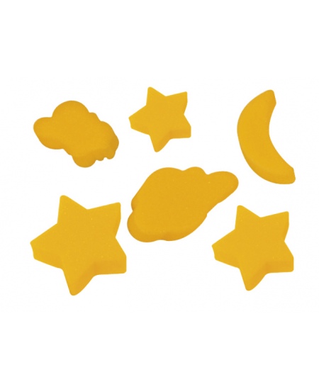 Sūkļa zīmogi krāsošanai GRAINE CREATIVE Zvaigznes un mēness, 50x50 mm, 6 gab.