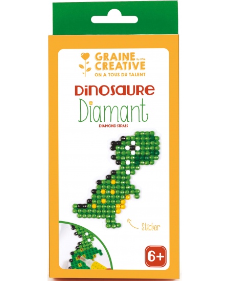 Dimantu mozaīka uz uzlīmes GRAINE CREATIVE Dinozaurs