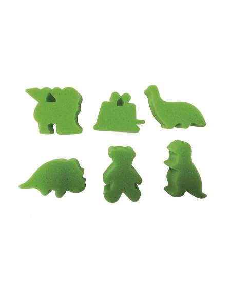 Sūkļa zīmogi krāsošanai GRAINE CREATIVE Dzīvnieki, 50x50 mm, 6 gab.