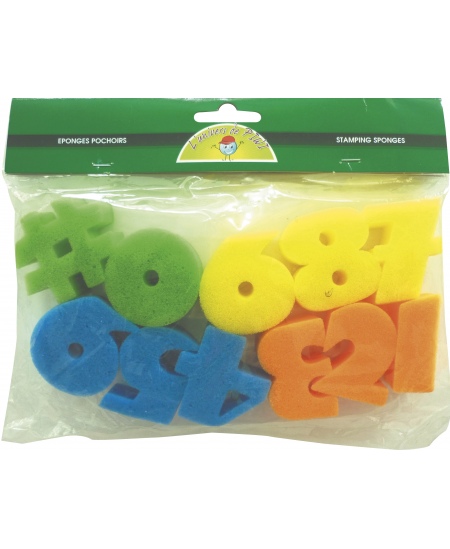 Sūkļa zīmogi krāsošanai GRAINE CREATIVE Skaitļi, 50x50 mm, 11 gab.