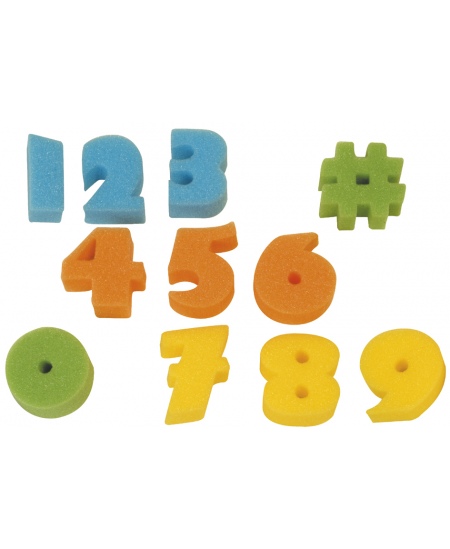 Sūkļa zīmogi krāsošanai GRAINE CREATIVE Skaitļi, 50x50 mm, 11 gab.