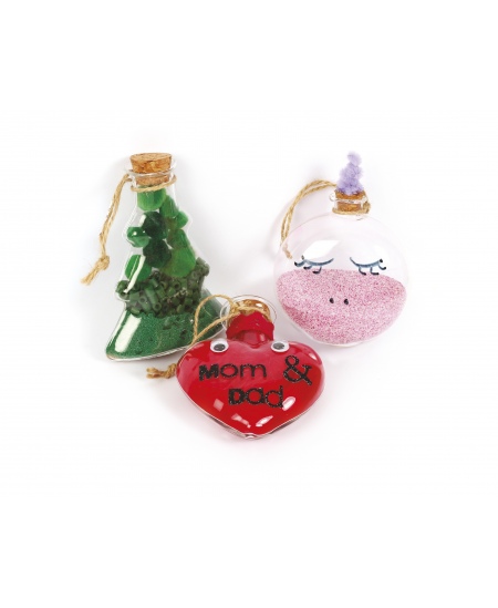 Stikla Ziemassvētku rotājums dekorēšanai GRAINE CREATIVE Sirds