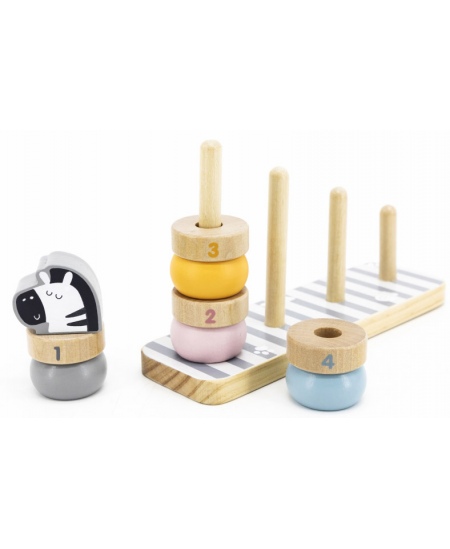 Koka izglītojošā piramīda ar skaitļiem VIGA PolarB Dzīvnieki